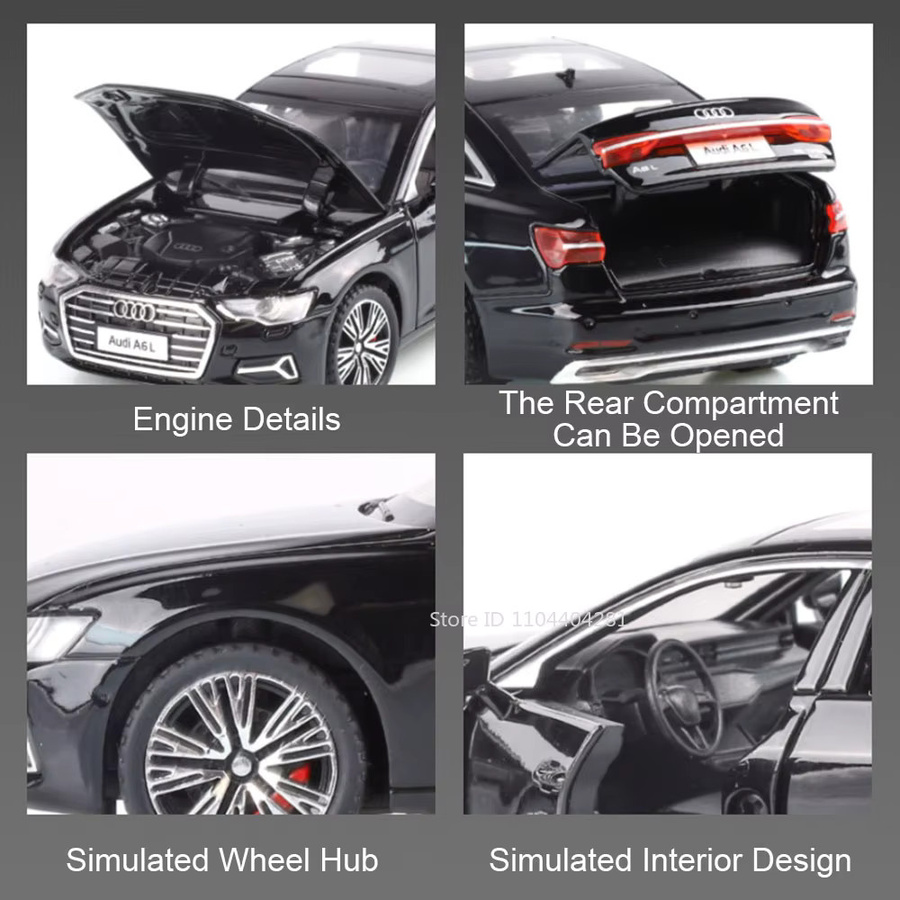 MAKEDA A6L S400L Diecast Auto, 1:32, Metall, mit Licht und Sound - Bild 5