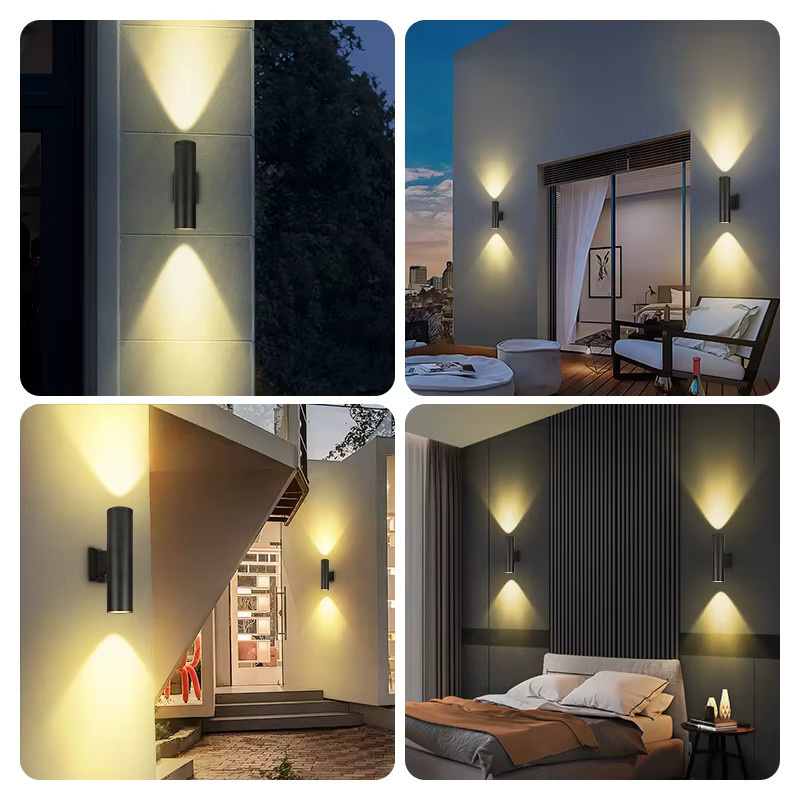 CHENBEN Außenwandleuchte aus Aluminium in Schwarz, moderne LED-Wandleuchte mit GU10 Fassung für Austauschbare Leuchtmittel, IP65 Wasserdicht für Garten und Terrasse - Bild 6