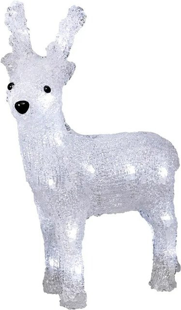 Konstsmide LED-Rentier für Weihnachten in Weiß, Batteriebetrieben, Höhe: 32 cm - Bild 1