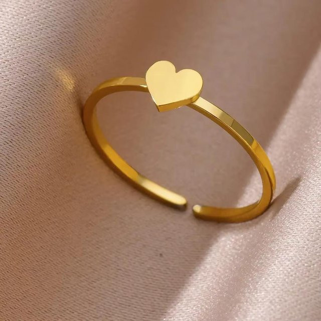 BAUTOBVC Ring, Edelstahl, Gold, Unisex, verstellbar - Bild 1