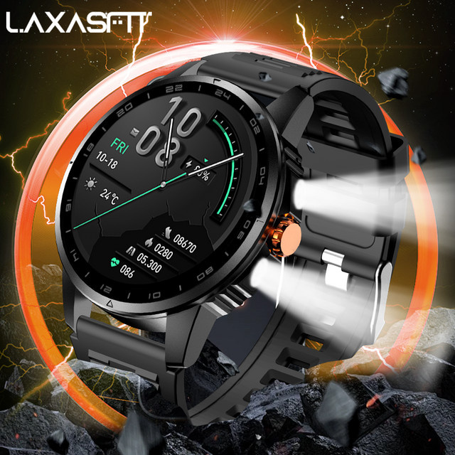 LAXASFIT Smartwatch, Herren, Gold, Silikon, Bluetooth - Bild 1