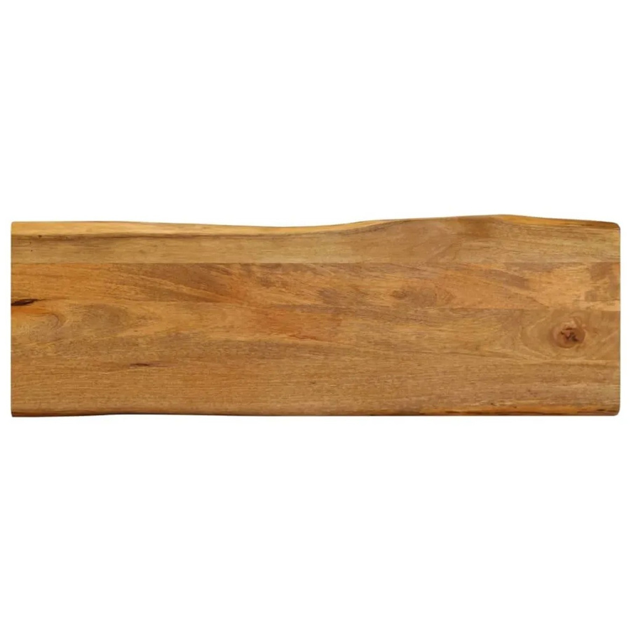 vidaXL Tischplatte aus Massivholz Mango mit Baumkante, Farbe: Braun, B/T/H: 120 x 40 x 2,5 cm - Bild 2