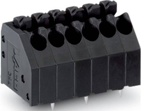 WAGO 250-208/353-604 Leiterplattenklemme Schwarz 160 Stück - Bild 1