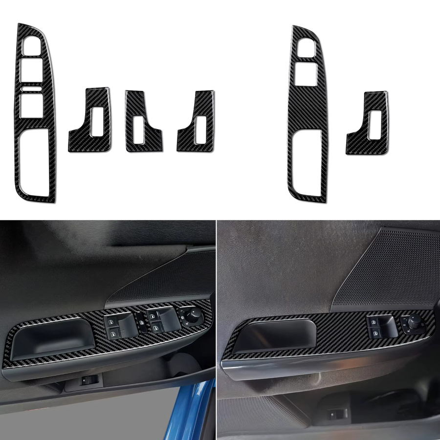 HENGYUESHANG Carbon Faser Trim Aufkleber für VW Jetta V Golf V MK5 R32 GTI Plus Variante, Mittelkonsole Schalthebel Panel und Seiten Luftauslass, Schwarz - Bild 3
