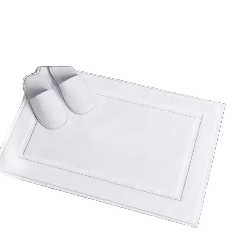 EGW Jacquard Badezimmermatte aus 100 % Baumwolle, weiß, rutschfest, B/B: 50 x 80 cm - Bild 4