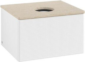 V&B Waschtischunterschrank Antao mit Frontstruktur in Weiß, B/T/H: 60 x 36 x 50 cm - Bild 1