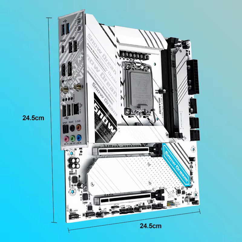 T.F.SKYWINDINTL Z790M Snow Dream D5 M-ATX Mainboard in Weiß mit M.2 NVME und Dual-Channel Unterstützung, B/B/H: 24,5 x 24,5 cm - Bild 3
