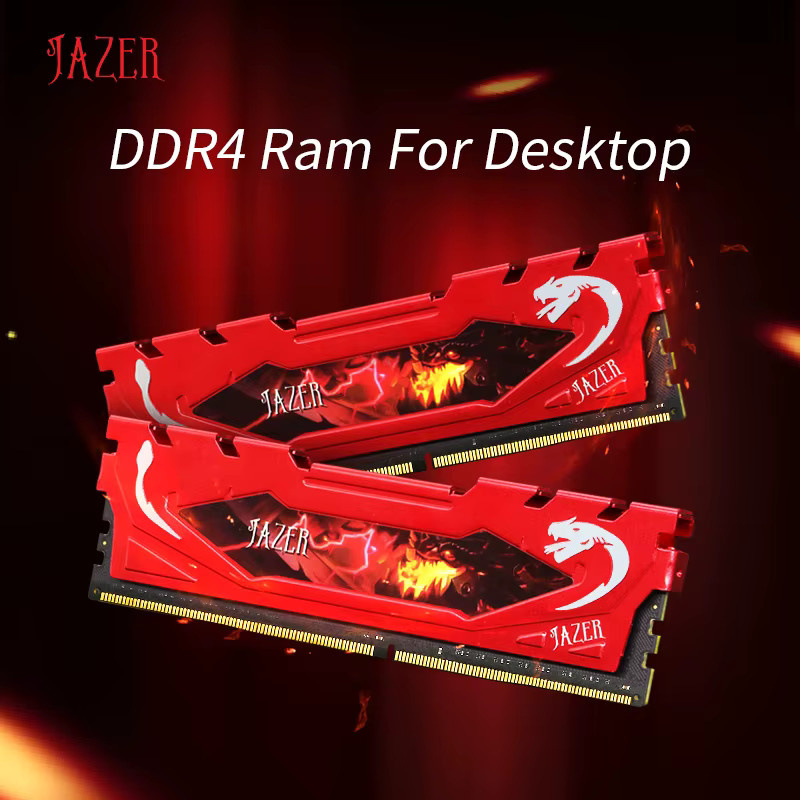JAZER DDR4 Desktop-Gaming-Arbeitsspeicher 16 GB 3200 MHz in Rot - Bild 2