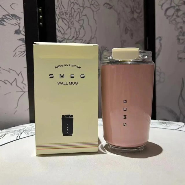 Smeg Edelstahl Vakuum-Reisebecher auslaufsicher und isoliert, Pink, 240 ml - Bild 1