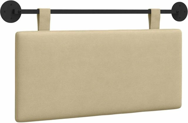 vidaXL Hängendes Kopfteil aus Cordstoff in Beige, Breite: 90 cm, Höhe: 55 cm, Tiefe: 5 cm - Bild 1