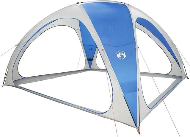 vidaXL Partyzelt Azurblau Wasserdicht aus Polyester mit Glasfasergestänge B: 435 cm, T: 435 cm, H: 244 cm - Bild 1