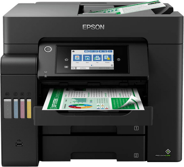Epson EcoTank ET-5805 Multifunktionsdrucker in Schwarz mit Drucken, Scannen, Kopieren und Faxen sowie Wi-Fi und Ethernet/LAN - Bild 2