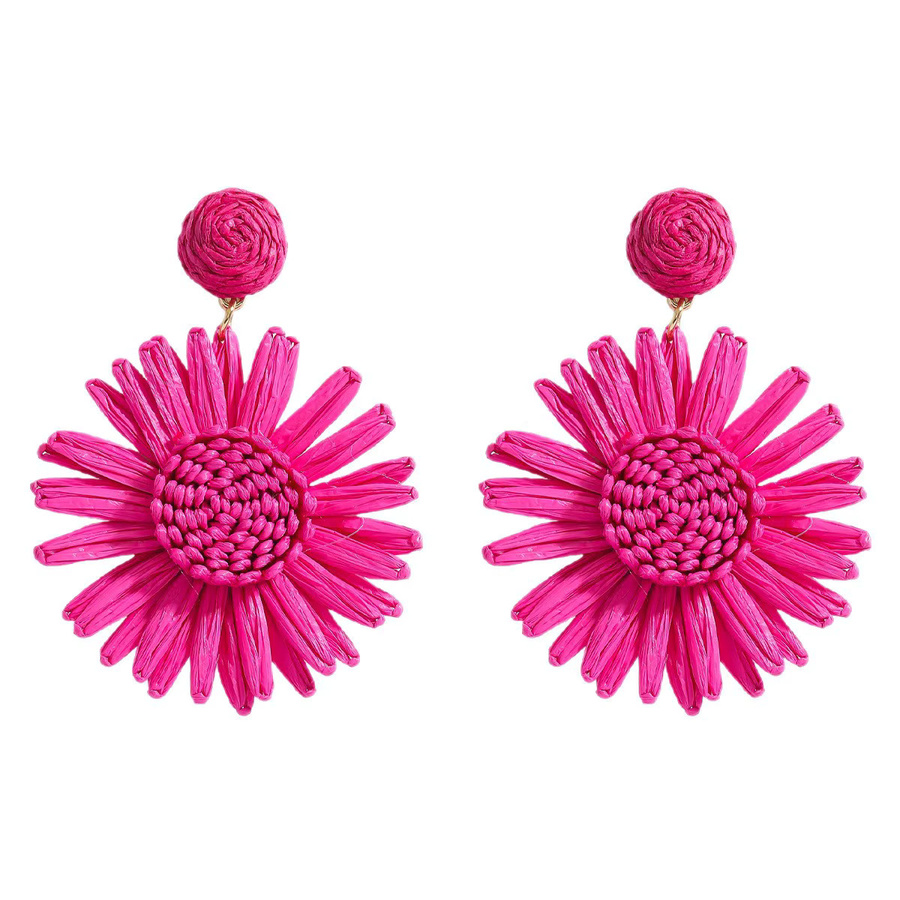 Ohrringe Raffia, rosa, Blumenblätter, Schleifendesigns - Bild 3