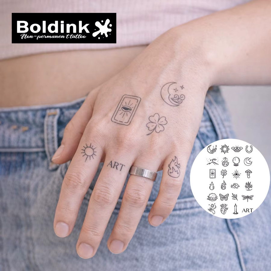BOLDINK Mystic Magic Nature Symbol Tattoo-Aufkleber, Unisex - Bild 2