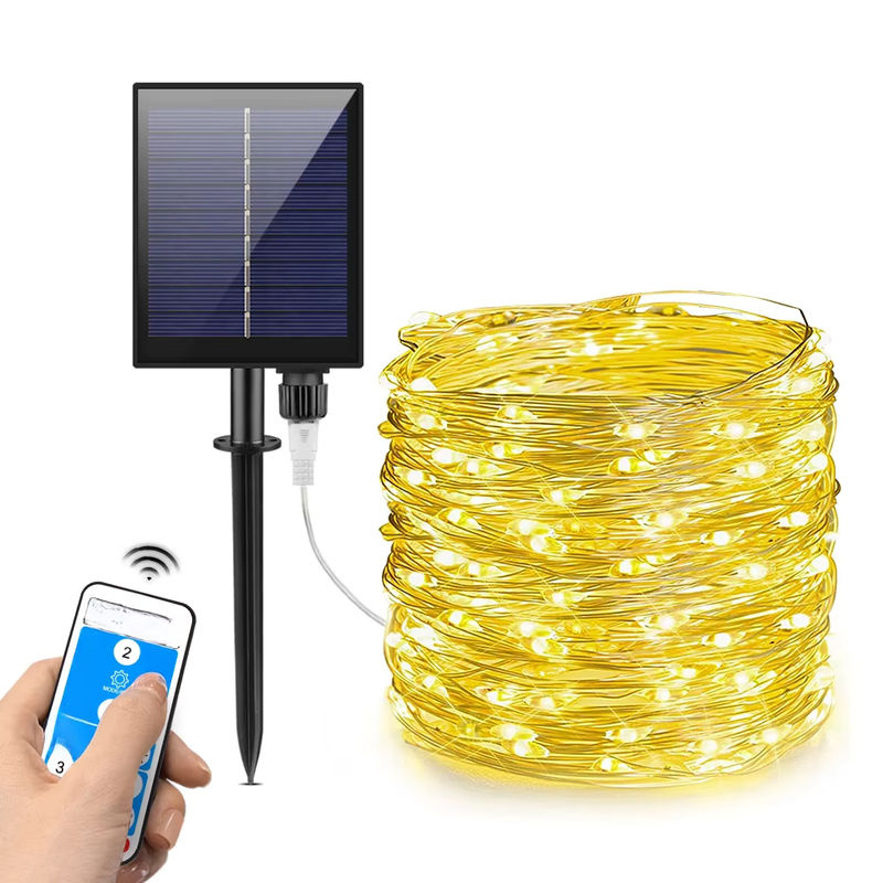 MALITAI Solar LED String Fairy Lights Warmweiß Transparent Wasserdichte Outdoor Lichterkette für Garten und Weihnachten - Bild 4