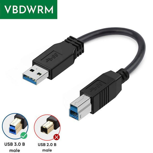 VBDWRM USB 3.0 Kabel A-Stecker auf B-Stecker in Schwarz - Bild 1