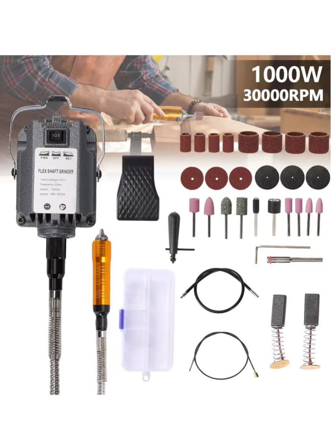 OWJHE Flexibler Wellenschleifer mit 1200W Leistung, Elektrisches Rotationswerkzeug zum Gravieren, Schleifen und Polieren - Bild 6