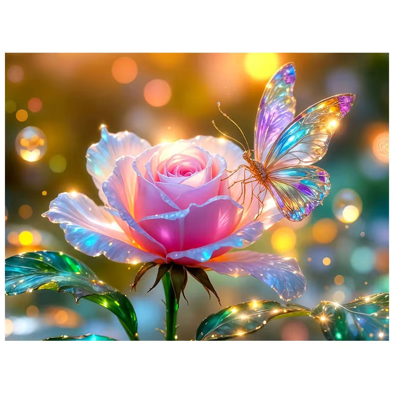 HUACAN Diamantmalerei Rosenblüte 5D DIY Kunstset mit Rundsteinen, Multicolour, Breite: 20,0 cm, Höhe: 30,0 cm - Bild 3