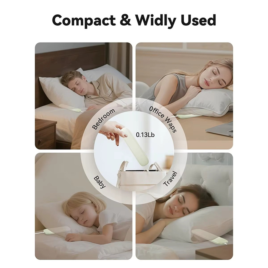 Kissenlautsprecher mit Knochenleitung und Bluetooth 5.4, Schlafkopfhörer mit 36 Schlafgeräuschen und Weißes Rauschen, Beige - Bild 4