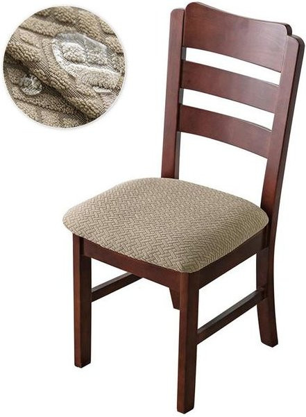YZFZP Wasserdichter Esszimmerstuhl Sitzbezug aus Jacquard in Beige - Bild 1