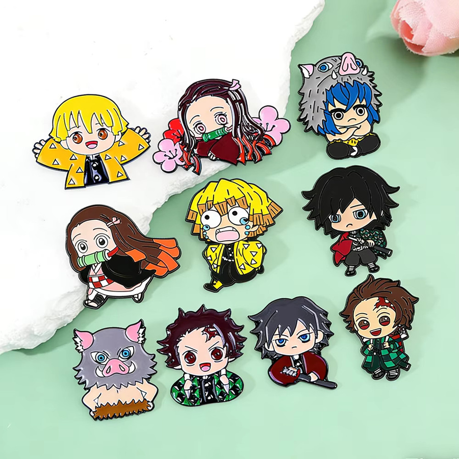 Bandai Anime Demon Slayer Cosplay Broschen, 10-teiliges Set, Emaille-Anstecknadeln - Bild 4