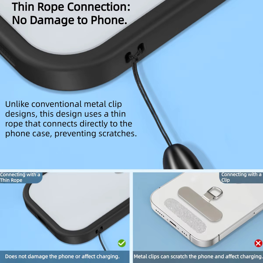 Multifunktionaler Handy-Gurt von VICTORY STREET als verstellbares Lanyard für Handy, Kopfhörer und USB-Sticks in Schwarz oder Lila - Bild 3
