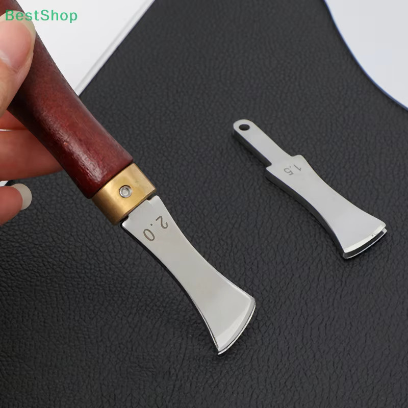 HNKMP ómRebecca Leathercraft Kantenvorrichtung Lederkantenfaltenwerkzeug mit austauschbarem Rillkopf 1,0–2,5 mm - Bild 2