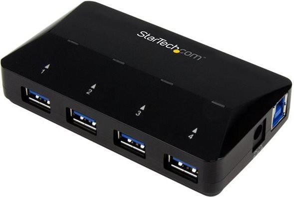 StarTech.com USB 3.0 Hub mit 4 Ports und dediziertem 2,4A Ladeport in Schwarz (ST53004U1C) - Bild 1