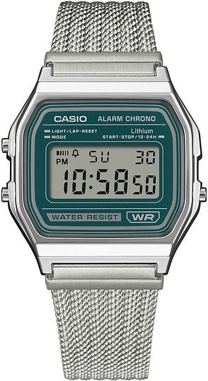 Casio Digitaluhr Vintage, Edelstahl, Grün, Herren - Bild 1