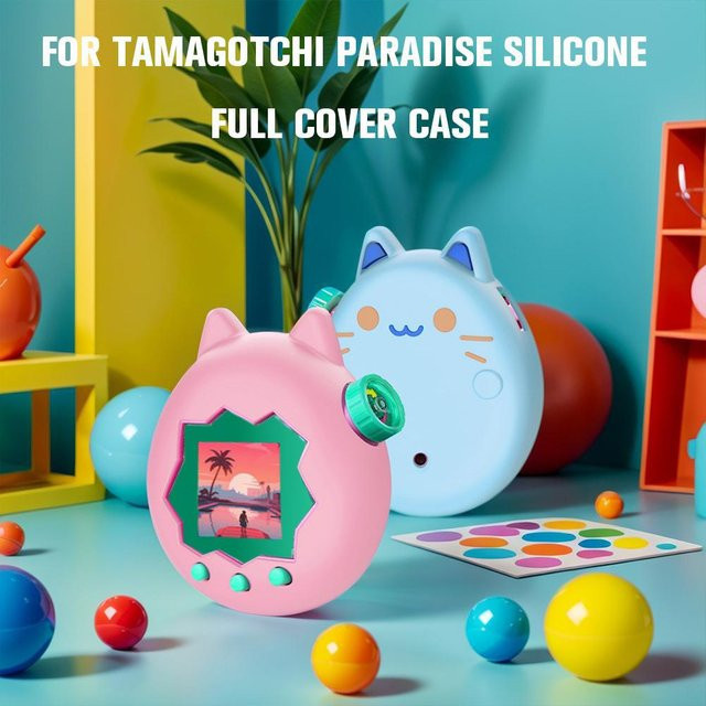 Bandai Tamagotchi Paradise Silikonhülle als stoßfeste Ganzkörper-Schutzhülle im Retro-Design - Bild 1