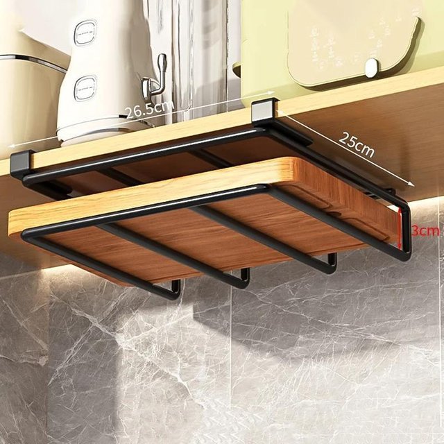 Yiran Furniture Organizer-Regal mit Haken für die Küche in Schwarz, hängend aus Metall - Bild 1