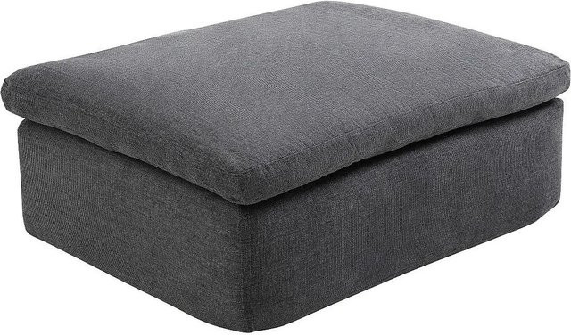 Vente-unique Sitzhocker Cortoline Anthrazitgrau Stoff B: 112 cm, H: 44 cm, T: 44 cm - Bild 1