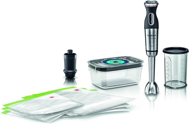 Bosch Stabmixer MS8CM61V1 mit Vakuum-Frischhaltesystem, 1000 W, Schwarz/Edelstahl - Bild 1