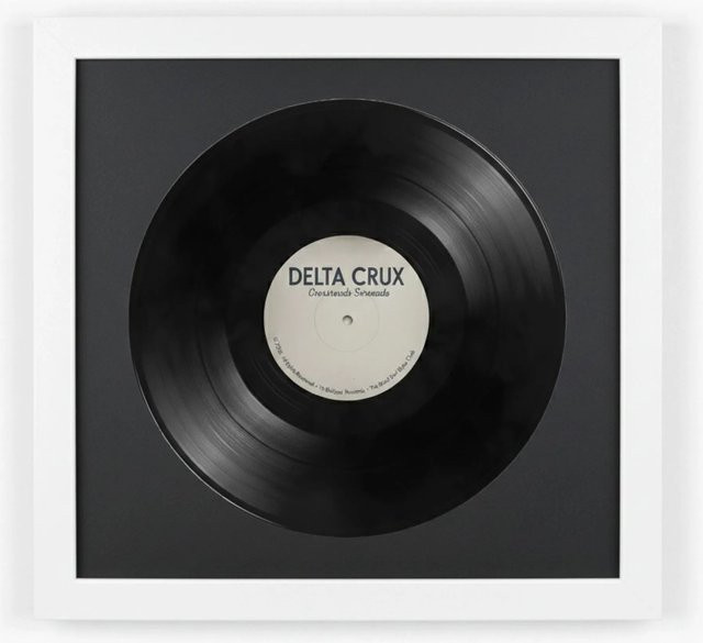 K-Möbel Schallplatten Rahmen Set für Vinyl in Weiß mit schwarzem Passepartout, 2er Set, B/H: 40 x 40 cm - Bild 1