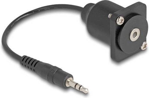 Delock 88150 Audio Anschlusskabel mit 3,5 mm Klinkenstecker auf 3,5 mm Klinkenbuchse in Schwarz, 0,2 m - Bild 1