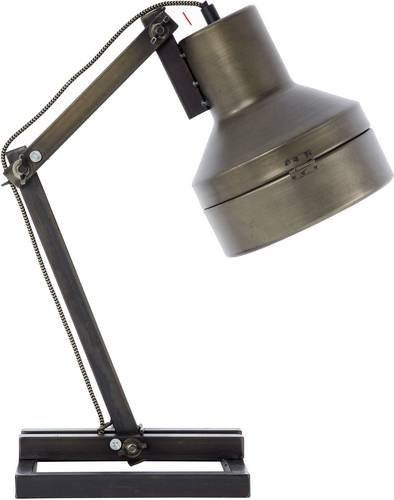 Brilliant Hardwork 99037/46 Schreibtischleuchte im industriellen Stil, Schwarz und Edelstahl, E27, 28W - Bild 1