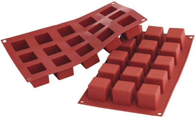 Schneider Silikonbackform Kubus rot, 42 ml, B/T/H: 17,5 x 15,0 x 3,5 cm - Bild 1