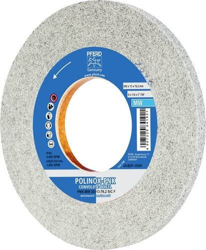 PFERD POLINOX Gewickeltes Vlies-Rad PNK für Finish, Farbe: Grau, Durchmesser: 200 mm, Breite: 13 mm, Bohrung-Ø: 76,2 mm, Körnung: SIC Fein, Mittelweich - Bild 1