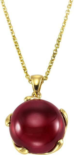 Jamelli Anhänger mit Kette, 925 Silber vergoldet, Granat, Kristall, Unisex - Bild 1