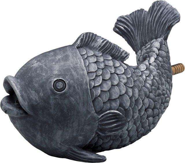 Oase Wasserspeier Fisch in Grau als Fontäne aus Kunststoff, Breite: 24,0 cm, Höhe: 13,0 cm, Tiefe: 24,0 cm - Bild 1
