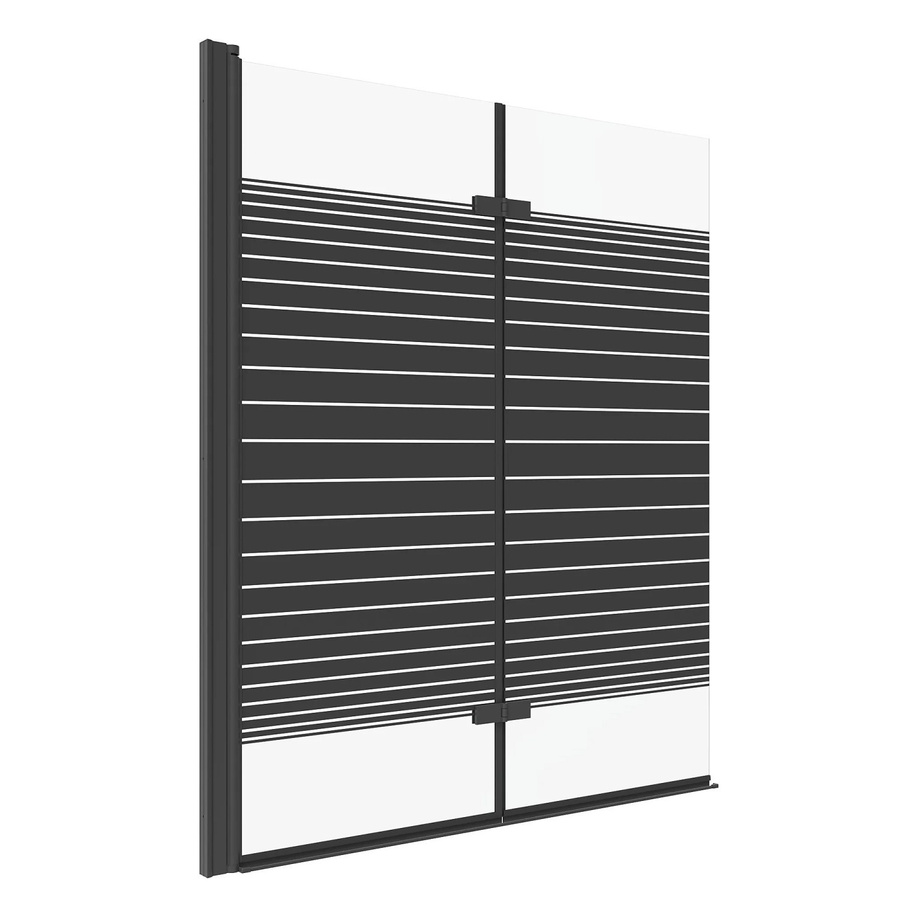 Aquabatos Badewannenfaltwand Duschwand in Schwarz Matt mit 5 mm ESG-Sicherheitsglas und Nano-Beschichtung, B/H: 120 x 140 cm - Bild 2
