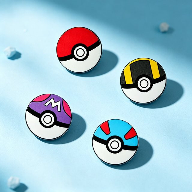 Potdemiel Pokemon Poke Ball Emaille-Pins, 4-teiliges Set, Unisex - Bild 1