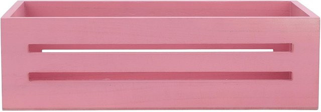 CosyHome Holzaufbewahrungskorb Multifunktionale Aufbewahrungsbox aus Massivholz in Pink, B/T/H: 33,0 x 15,5 x 10,0 cm - Bild 1