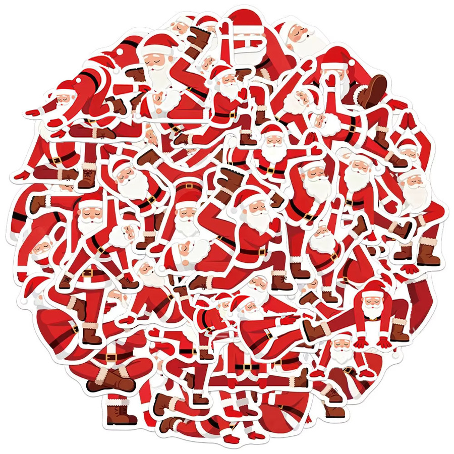Rspctou Yoga Weihnachtsmann Cartoon Graffiti Aufkleber, 50-teiliges Set - Bild 2