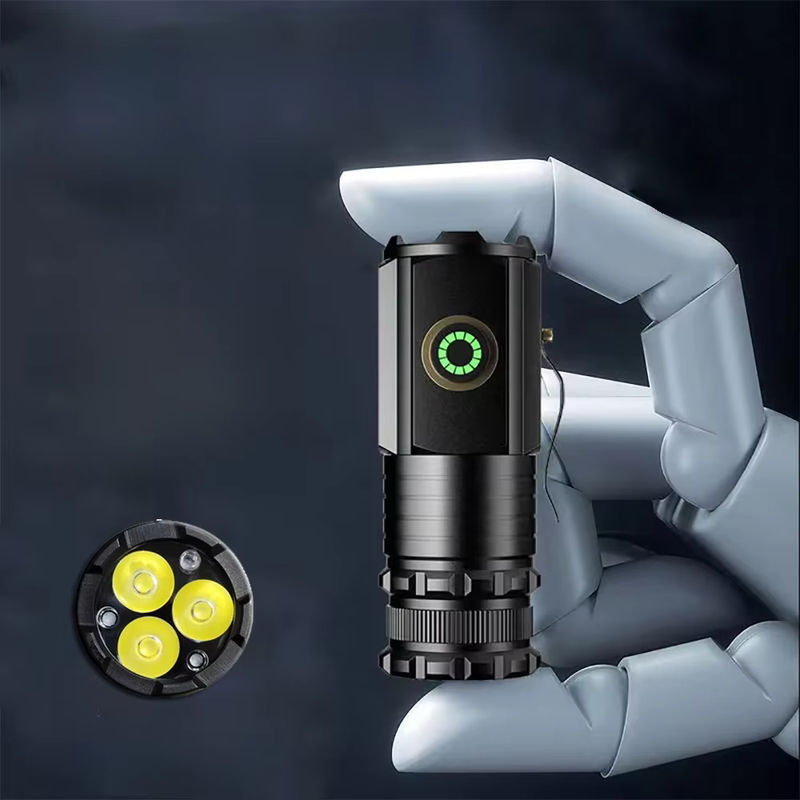 KDULIT Mini LED Taschenlampe mit 2000lm, wiederaufladbare EDC Fackel mit Magnet und Type-C, IP68 wasserdicht, Schwarz - Bild 7