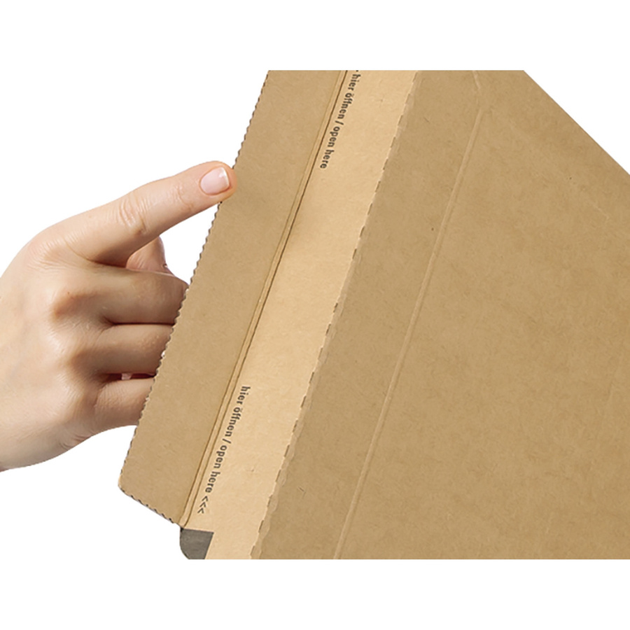 ColomPac Wickelverpackung CP 020 Versandkarton aus Wellpappe mit Selbstklebeverschluss, Braun, B: 29,9 cm, T: 17,5 cm, H: 8,0 cm - Bild 2
