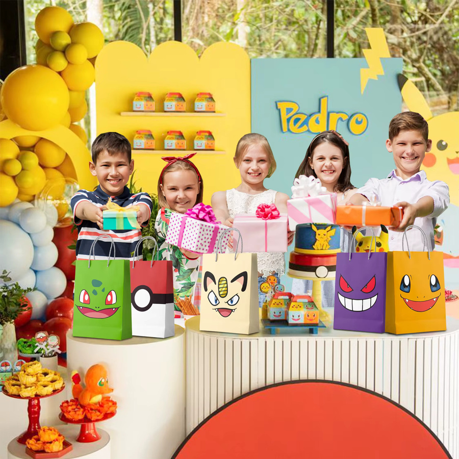 24 Stück Pokemon Pikachu Papiertüten für deine Geburtstagsparty als bunte Geschenktüten und Süßigkeitentüten - Bild 2