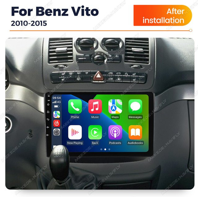 MEKEDE 10 Zoll Auto Multimedia Player mit intelligentem System, RDS und Carplay für Mercedes Benz Vito W639 und Viano W639 (2003 - 2015), Schwarz - Bild 1