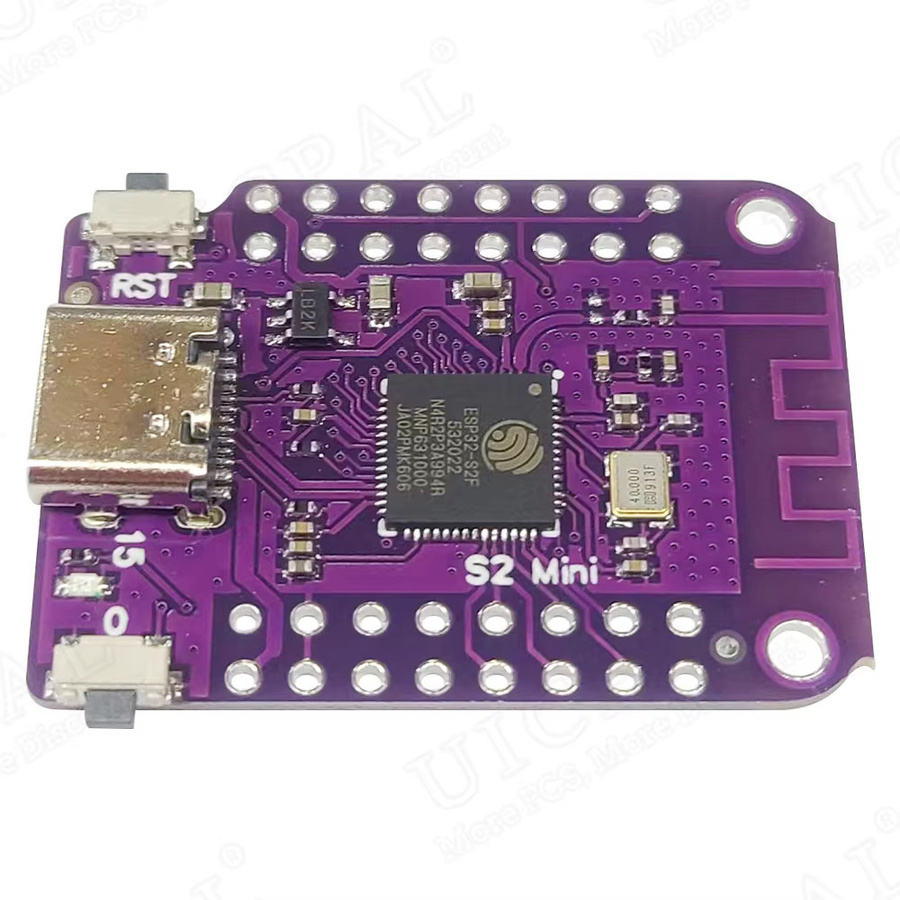 ESP32 S2 MINI IoT Development Board mit 2,4G WIFI, 4MB Flash, 2MB PSRAM, 32 Pins und USB Typ-C in Violett - Bild 4