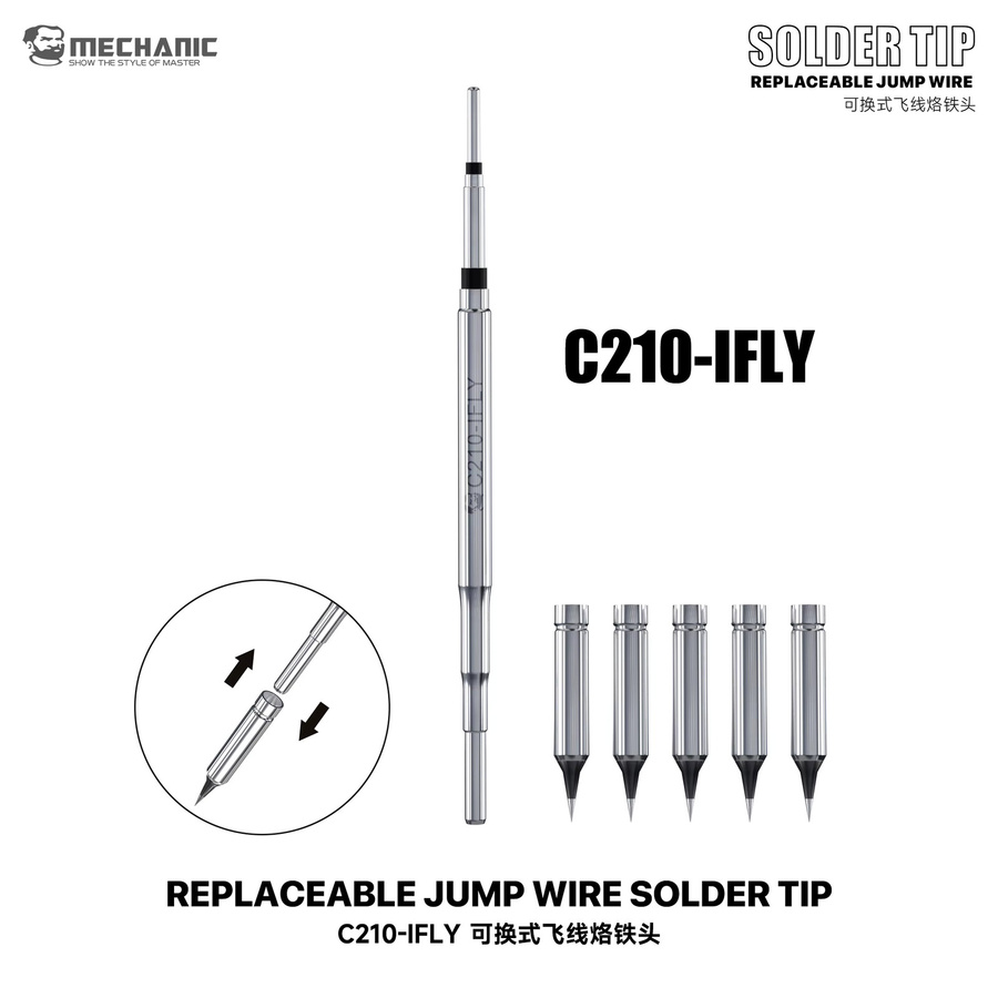 MECHANIC C210-IFLY Flying Wire Spezialisierte Lötspitze Ultra-Fein 0,1mm in Silber - Bild 3